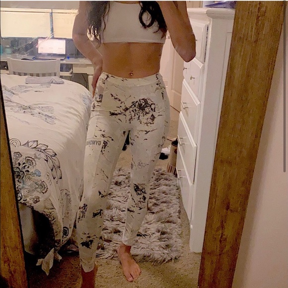 Gym cropped marbled leggings - Picture 2 of 9